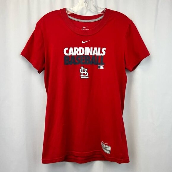 St. Louis Cardinals Nike T-Shirt Women's M Multicolor Crew Short Sleeve Dri Fit - Picture 1 of 10